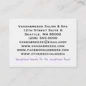 Meisje op de Go Haarstylist Salon Professional Visitekaartje (Achterkant)