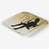 Meisje op de gouden glitter Drip Ombre Papieren Bordje (Gebogen)