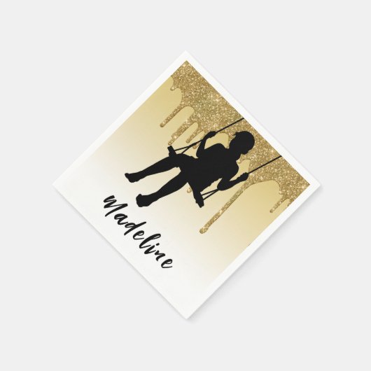 Meisje op de gouden glitter Drip Ombre Servet (Hoek)