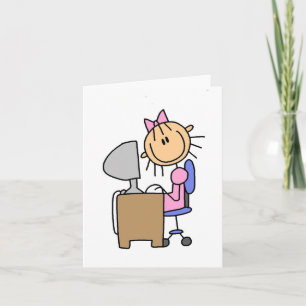 Meisje op de Kaart van de Computer