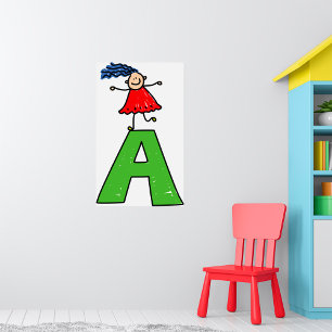 Meisje op de letter A Poster