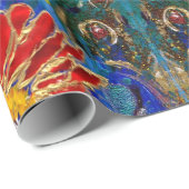 MEISJE OP DE RODE STROOM IN DE NACHT Blue Green Cadeaupapier (Rol Hoek)