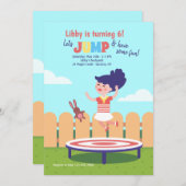 Meisje op de Uitnodiging van de Trampoline (Voorkant / Achterkant)