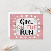Meisje op de vlucht Wenskaart Kaart (Voorkant / Achterkant in situ)