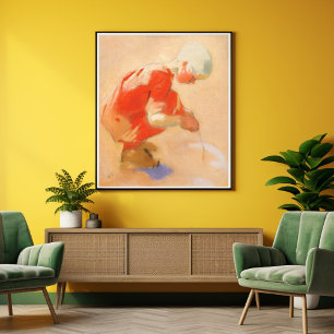 Meisje op de zand, Helene Schjerfbeck Poster