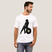 Meisje op een bal van 8 t-shirt (Voorkant volledig)