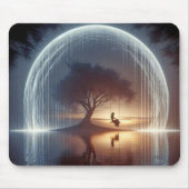 Meisje op een boomschommel met lichte paden muismat (Voorkant)