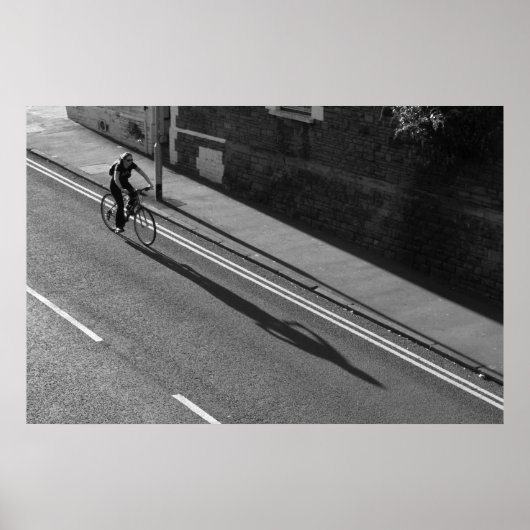 Meisje op een fiets BW Poster (Voorkant)