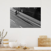 Meisje op een fiets BW Poster (Keuken)