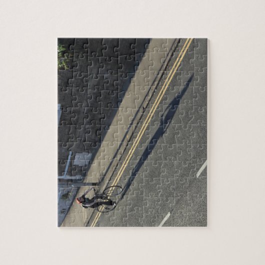 Meisje op een fiets legpuzzel (Verticaal)