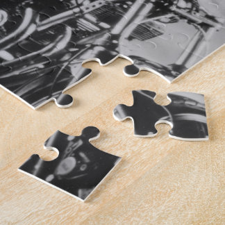 Meisje op een motorfiets legpuzzel