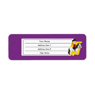 Meisje op een paardencartoon etiket