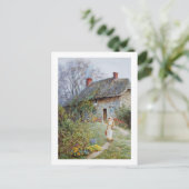 Meisje op een pad voor katoen briefkaart (Staand voorkant)