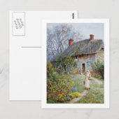 Meisje op een pad voor katoen briefkaart (Voorkant / Achterkant)