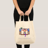Meisje op een rastertekening tote bag (Voorkant (product))