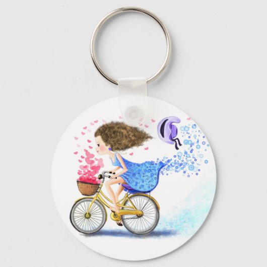 Meisje op een roomrijke Sleutelhanger (Voorkant)