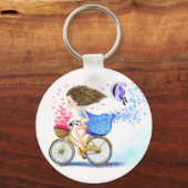 Meisje op een roomrijke Sleutelhanger (Voorkant)