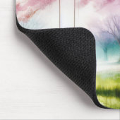 Meisje op een schommel in kersenbloesems muismat (Hoek)