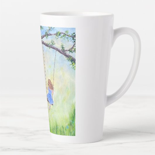 Meisje op een Schommel Latte Mok (Rechts)