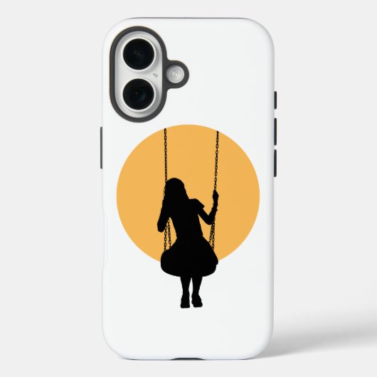 Meisje op een schommel silhouet Case-Mate iPhone case (Achterkant)