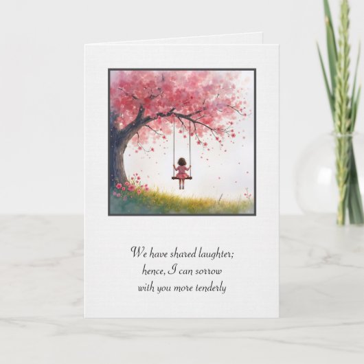 Meisje op een schommel sympathie kaart (Voorkant)