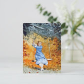 Meisje op een schommel Winslow Homer Briefkaart (Staand voorkant)