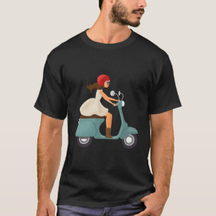 Meisje op een scooter t-shirt