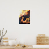 Meisje op een steen poster (Keuken)