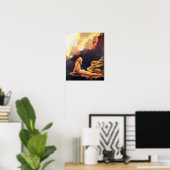 Meisje op een steen poster (Thuiskantoor)