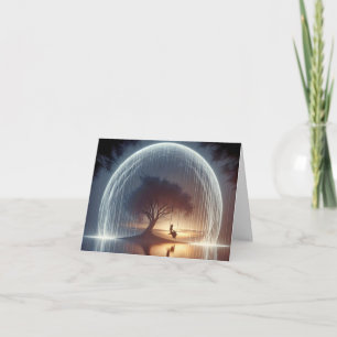 Meisje op een Tree Swing Note Kaart