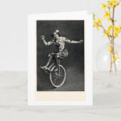 Meisje op een Unicycle Kaart (Gele Bloem)
