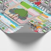 Meisje op een voetgangerskruising cadeaupapier