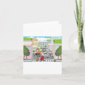 Meisje op een voetgangerskruising kaart (Voorkant)