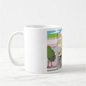 Meisje op een voetgangerskruising koffiemok (Links)