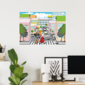 Meisje op een voetgangerskruising poster (Thuiskantoor)
