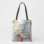 Meisje op een voetgangerskruising tote bag (Voorkant)