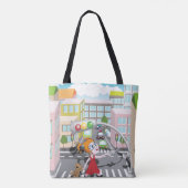 Meisje op een voetgangerskruising tote bag (Achterkant)