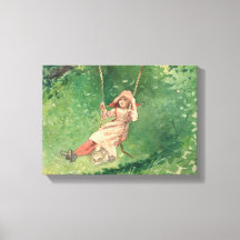 Meisje op een zwaai (plattelandskinderschap) (Wins