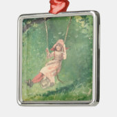 Meisje op een zwaai (plattelandskinderschap) (Wins Metalen Ornament (Links)