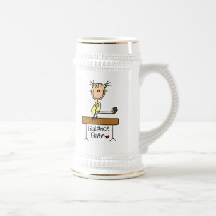 Meisje op evenwichtsbalk bierpul