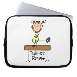 Meisje op evenwichtsbalk laptop sleeve