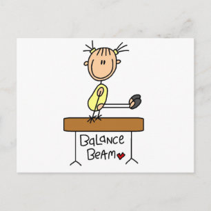 Meisje op evenwichtsbalk T-shirts en cadeaus Briefkaart