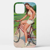 "Meisje op fiets" iPhone 12 Hoesje (Achterkant)