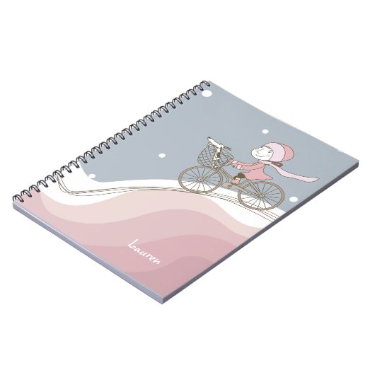 Meisje op fiets Notitieboek (Linkerzijde)