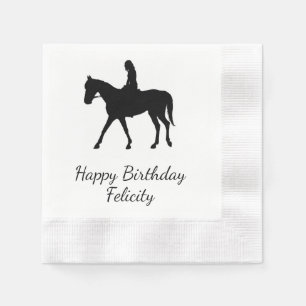 Meisje op Gepersonaliseerd Paard Servetten