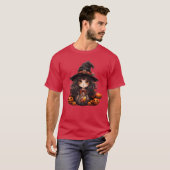 Meisje op Halloween grappig T-shirt (Voorkant volledig)