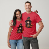 Meisje op Halloween grappig T-shirt (Unisex)