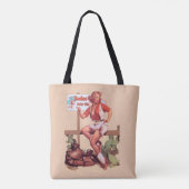 meisje op hek met Rodeo-teken Tote Bag (Achterkant)