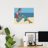 MEISJE OP HET BEDK POSTER (Thuiskantoor)