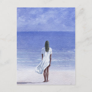 Meisje op het strand 1995 briefkaart